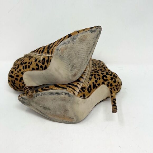 Steve Madden Ashton Boots Womens 8 Leather Pointed Toe Tiger Print Heeled - Picture 7 of 11